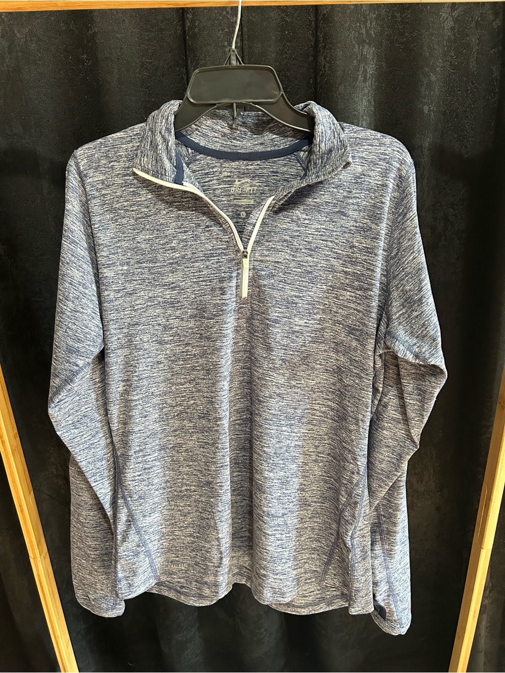 Nike Women's Heathered Navy Blue Quarter-Zip Pullover - Picture 1 of 4